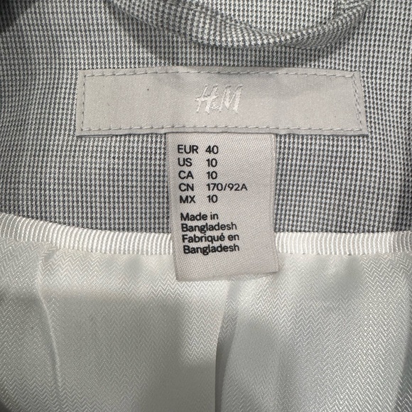 H&M NWOT Light Grey Womens Blazer Sz 10 - Picture 6 of 6